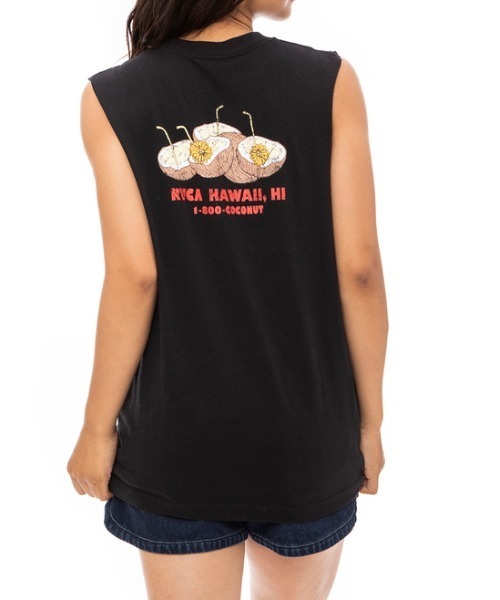 RVCA(ルーカ)の「RVCA レディース HAPPY HOUR CUT OFF TANKTOP タンクトップ【2023年春夏モデル】/ルーカマッスルタンク(タンクトップ・レディース・ホワイト/ブラック・SMALL/MEDIUM/LARGE)」の2枚目の写真