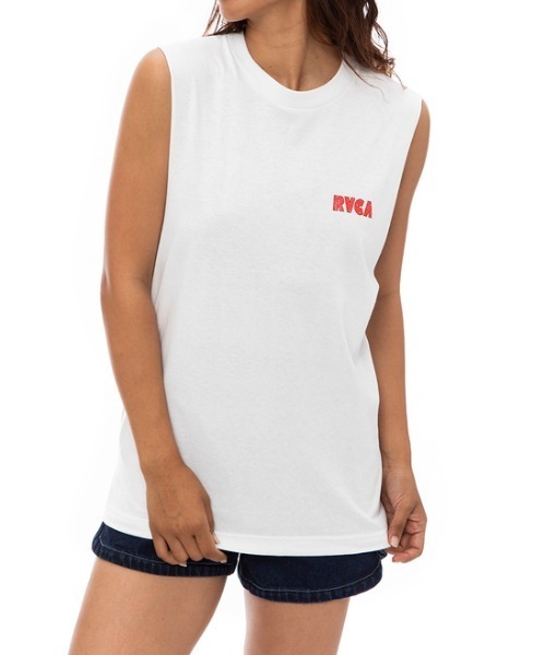 RVCA(ルーカ)の「RVCA レディース HAPPY HOUR CUT OFF TANKTOP タンクトップ【2023年春夏モデル】/ルーカマッスルタンク(タンクトップ・レディース・ホワイト/ブラック・SMALL/MEDIUM/LARGE)」の10枚目の写真
