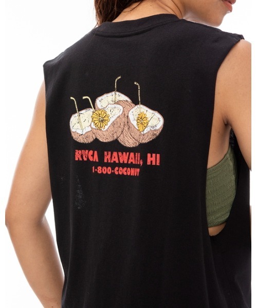 RVCA(ルーカ)の「RVCA レディース HAPPY HOUR CUT OFF TANKTOP タンクトップ【2023年春夏モデル】/ルーカマッスルタンク(タンクトップ・レディース・ホワイト/ブラック・SMALL/MEDIUM/LARGE)」の7枚目の写真