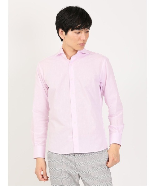 Alexander Julian（アレキサンダージュリアン）の「アレキサンダージュリアン JAPANFABRIC カッタウェイ長袖シャツ（シャツ/ブラウス・メンズ・ベージュ/ピンク系その他/サックスブルー/グレー・MEDIUM/LARGE/X-LARGE）」の4枚目の写真