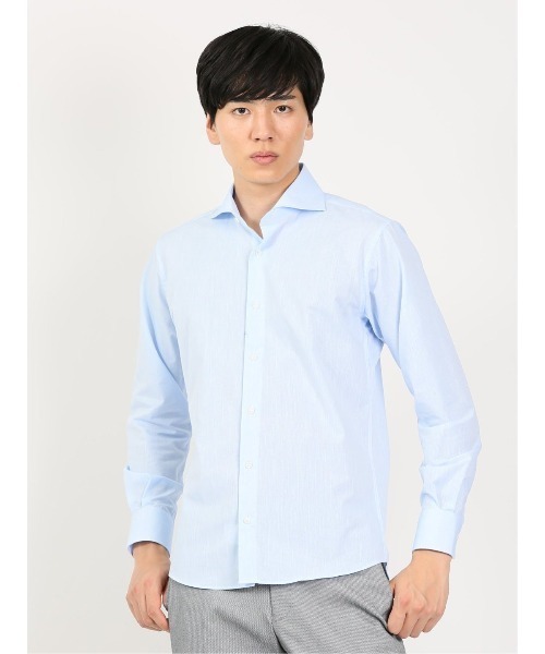 Alexander Julian（アレキサンダージュリアン）の「アレキサンダージュリアン JAPANFABRIC カッタウェイ長袖シャツ（シャツ/ブラウス・メンズ・ベージュ/ピンク系その他/サックスブルー/グレー・MEDIUM/LARGE/X-LARGE）」の3枚目の写真