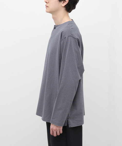 STILL BY HAND（スティルバイハンド）の「【STILL BY HAND / スティルバイハンド】ヘンリーネックカットソー CS03231（Tシャツ/カットソー・メンズ・ホワイト/ブルー・46/48）」の5枚目の写真