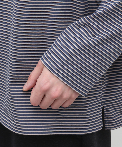 STILL BY HAND（スティルバイハンド）の「【STILL BY HAND / スティルバイハンド】ヘンリーネックカットソー CS03231（Tシャツ/カットソー・メンズ・ホワイト/ブルー・46/48）」の7枚目の写真