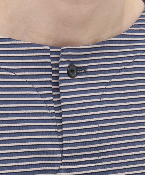 STILL BY HAND（スティルバイハンド）の「【STILL BY HAND / スティルバイハンド】ヘンリーネックカットソー CS03231（Tシャツ/カットソー・メンズ・ホワイト/ブルー・46/48）」の10枚目の写真