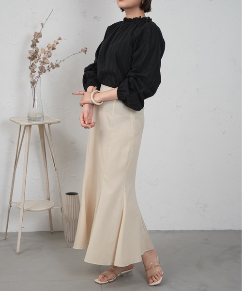 Ambre Ciel(アンブルシエル)の「花柄レースブラウス/【WEB/EC限定商品】(シャツ/ブラウス・レディース・ブラック/オフホワイト・FREE)」の11枚目の写真