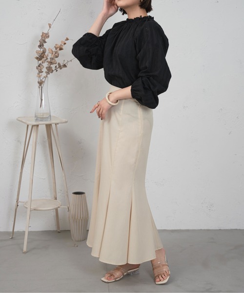 Ambre Ciel(アンブルシエル)の「花柄レースブラウス/【WEB/EC限定商品】(シャツ/ブラウス・レディース・ブラック/オフホワイト・FREE)」の4枚目の写真