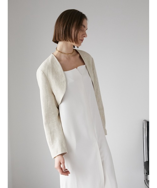 LA PEAU DE GEM（ラポドゥジェム）の「【LA PEAU DE GEM】ファスナースリットロングキャミワンピース（ワンピース・レディース・オフホワイト/オリーブ/ブラック・FREE）」の8枚目の写真