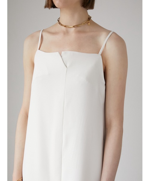 LA PEAU DE GEM（ラポドゥジェム）の「【LA PEAU DE GEM】ファスナースリットロングキャミワンピース（ワンピース・レディース・オフホワイト/オリーブ/ブラック・FREE）」の4枚目の写真