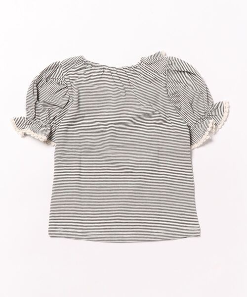 Rora(ローラ)の「ラーイ ボーダー柄 フリルTシャツ(Tシャツ/カットソー・キッズ・ブラック・100/110/120/130/140/150)」の15枚目の写真