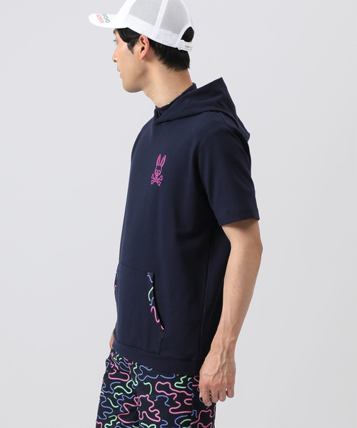 Psycho Bunny - coco 中古 サイコバニー Psycho Bunny メンズ パーカー M 紺 ネイビー 長袖 スヌーピー PEANUTS × Psycho Bunnyコラボ 75thデザイン パーカ ｜Psycho