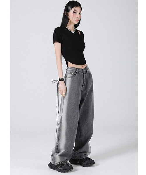 ALAND（エーランド）の「AVANDRESS／カットクロップTシャツ　2199740（Tシャツ/カットソー・レディース・ピンク/ブラック/ライトブルー/アイボリー・FREE）」の9枚目の写真