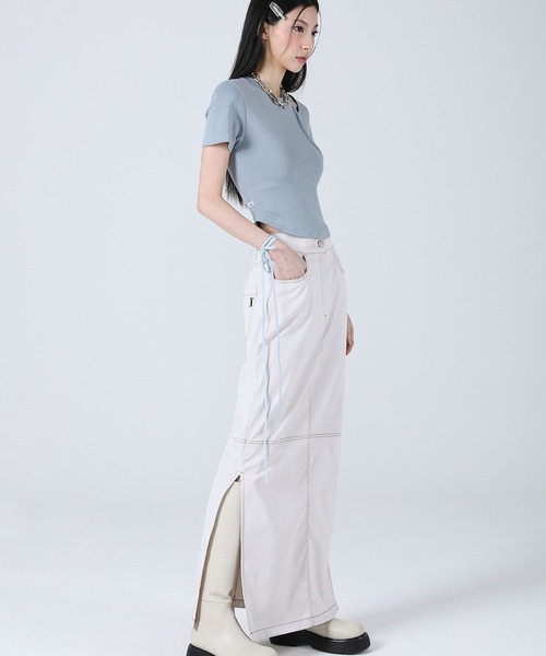 ALAND（エーランド）の「AVANDRESS／カットクロップTシャツ　2199740（Tシャツ/カットソー・レディース・ピンク/ブラック/ライトブルー/アイボリー・FREE）」の13枚目の写真