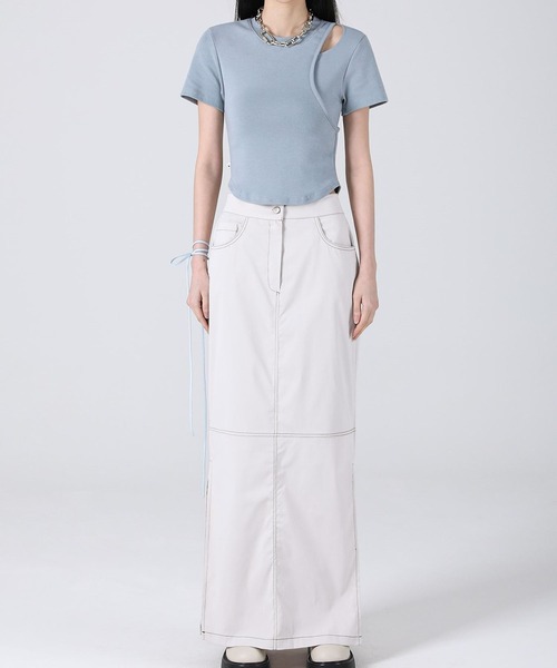 ALAND（エーランド）の「AVANDRESS／カットクロップTシャツ　2199740（Tシャツ/カットソー・レディース・ピンク/ブラック/ライトブルー/アイボリー・FREE）」の14枚目の写真