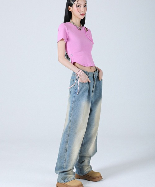 ALAND（エーランド）の「AVANDRESS／カットクロップTシャツ　2199740（Tシャツ/カットソー・レディース・ピンク/ブラック/ライトブルー/アイボリー・FREE）」の17枚目の写真