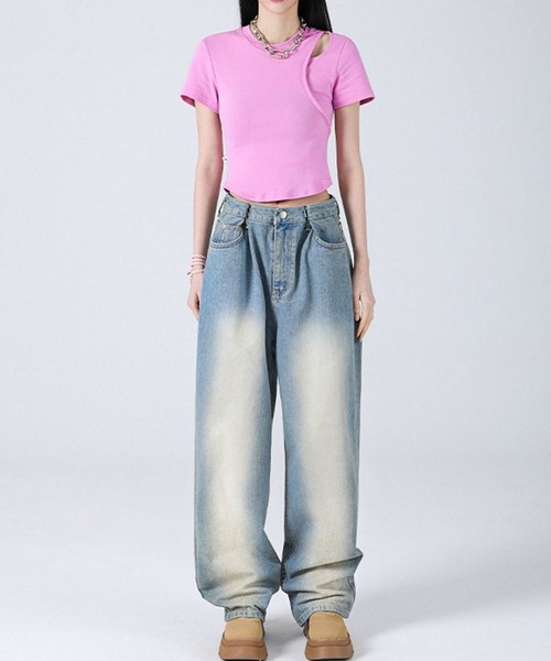 ALAND（エーランド）の「AVANDRESS／カットクロップTシャツ　2199740（Tシャツ/カットソー・レディース・ピンク/ブラック/ライトブルー/アイボリー・FREE）」の18枚目の写真