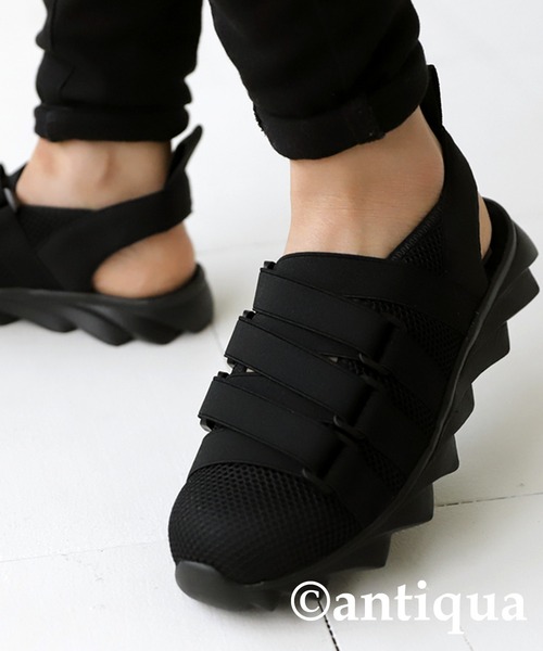 antiqua（アンティカ）の「スニーカーサンダル（サンダル・レディース・ブラック・L/M/S/LL）」の8枚目の写真