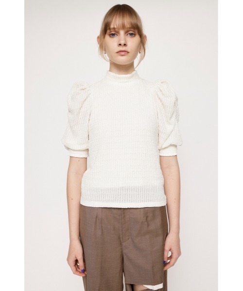 SLY（スライ）の「SHIRRING PUFF TOPS シャーリング パフスリーブ パフショルダー ボリュームアーム トップス ブラウス（シャツ/ブラウス・レディース・アイボリー/ブラック/ターコイズブルー・FREE）」の13枚目の写真