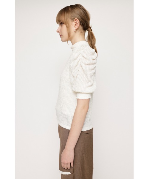 SLY（スライ）の「SHIRRING PUFF TOPS シャーリング パフスリーブ パフショルダー ボリュームアーム トップス ブラウス（シャツ/ブラウス・レディース・アイボリー/ブラック/ターコイズブルー・FREE）」の16枚目の写真