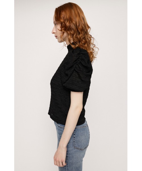 SLY（スライ）の「SHIRRING PUFF TOPS シャーリング パフスリーブ パフショルダー ボリュームアーム トップス ブラウス（シャツ/ブラウス・レディース・アイボリー/ブラック/ターコイズブルー・FREE）」の21枚目の写真