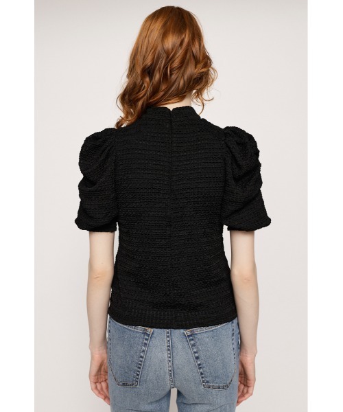 SLY（スライ）の「SHIRRING PUFF TOPS シャーリング パフスリーブ パフショルダー ボリュームアーム トップス ブラウス（シャツ/ブラウス・レディース・アイボリー/ブラック/ターコイズブルー・FREE）」の11枚目の写真