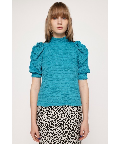 SLY（スライ）の「SHIRRING PUFF TOPS シャーリング パフスリーブ パフショルダー ボリュームアーム トップス ブラウス（シャツ/ブラウス・レディース・アイボリー/ブラック/ターコイズブルー・FREE）」の19枚目の写真
