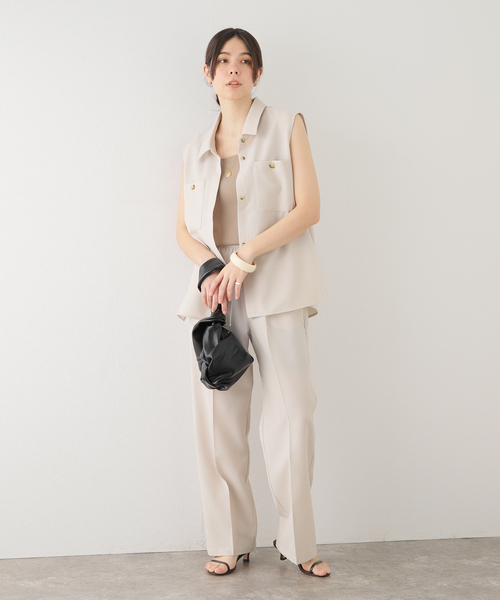 BACCA ベージュ　【未使用品】リネン ハイウエストストレートパンツ 楽天市場】バッカ BACCA リネン ストレート パンツ ベージュ系