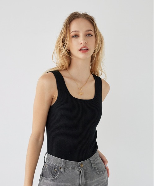 ALEXIA STAM（アリシアスタン）の「Sleeveless Knit Bodysuit /パッドinボディスーツ（その他トップス・レディース・ピンク系その他/ブラック/モカ/ブルー系その他・S/M）」の7枚目の写真