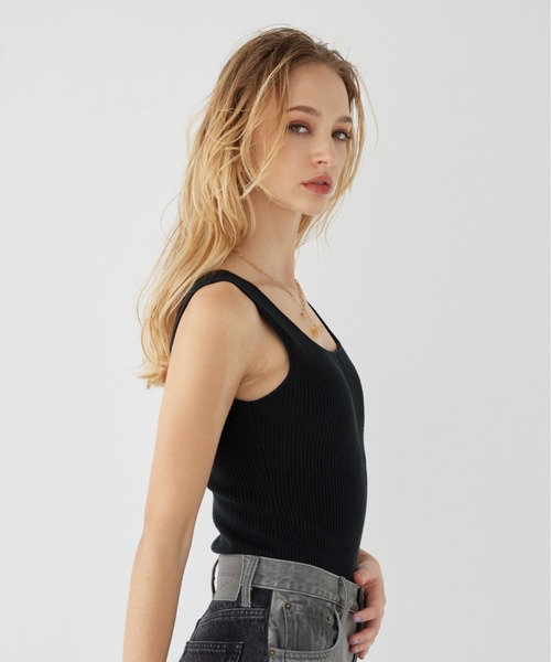 ALEXIA STAM（アリシアスタン）の「Sleeveless Knit Bodysuit /パッドinボディスーツ（その他トップス・レディース・ピンク系その他/ブラック/モカ/ブルー系その他・S/M）」の9枚目の写真