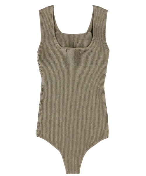 セール】Sleeveless Knit Bodysuit /パッドinボディスーツ