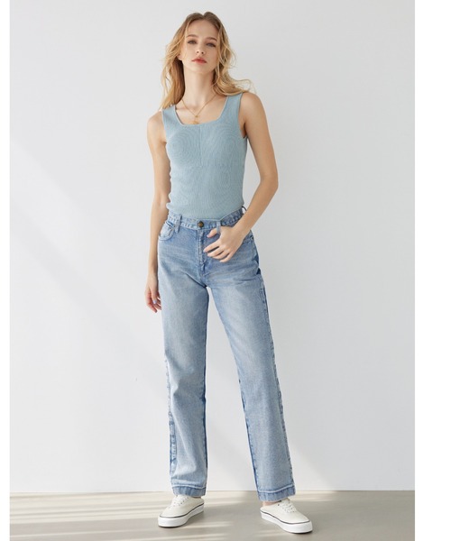 セール】Sleeveless Knit Bodysuit /パッドinボディスーツ