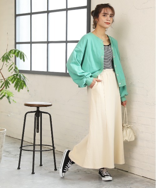 ad thie(アドティエ)の「裏毛マーメイドロングスカート(スカート・レディース・杢グレー/ブラック/オートミール/グリーン/イエロー/モカ/ピンク/ボルドー/アイボリー/カーキ・FREE)」の19枚目の写真