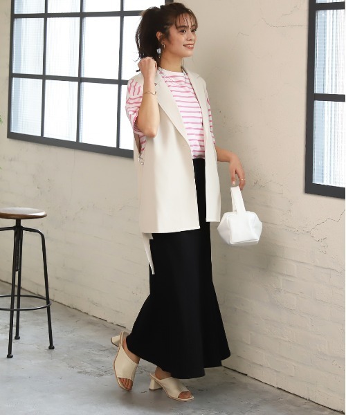 ad thie(アドティエ)の「裏毛マーメイドロングスカート(スカート・レディース・杢グレー/ブラック/オートミール/グリーン/イエロー/モカ/ピンク/ボルドー/アイボリー/カーキ・FREE)」の13枚目の写真