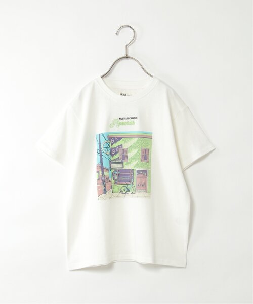 ikka(イッカ)の「ビンテージグラフィックTシャツ(120~160cm)(Tシャツ/カットソー・キッズ・オフホワイト/マスタード・120/130/140/150/160)」の5枚目の写真
