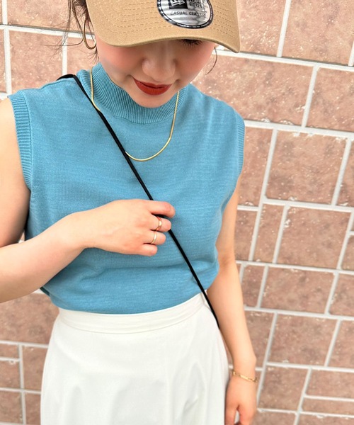 hunch（ハンチ）の「hunch スリーブレスプルオーバー（ニット/セーター・レディース・ブラック/ブルー/オフホワイト/ピンク・FREE）」の3枚目の写真