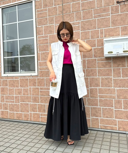 hunch（ハンチ）の「hunch スリーブレスプルオーバー（ニット/セーター・レディース・ブラック/ブルー/オフホワイト/ピンク・FREE）」の10枚目の写真