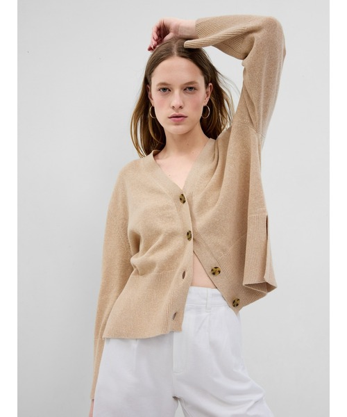 GAP（ギャップ）の「リネン混 ボーイフレンドカーディガン（カーディガン/ボレロ・レディース・ブラック/ベージュ/ホワイト・XS/S/M/L/XL/XXS）」の3枚目の写真