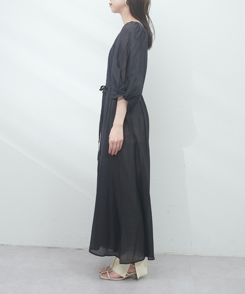 natural couture（ナチュラルクチュール）の「WEB限定アイテム / ねじり袖2WAYシャツワンピース（ワンピース・レディース・ラベンダー/ブルー/オフホワイト/ブラック・FREE）」の14枚目の写真
