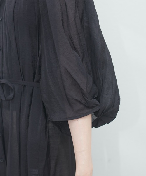 natural couture（ナチュラルクチュール）の「WEB限定アイテム / ねじり袖2WAYシャツワンピース（ワンピース・レディース・ラベンダー/ブルー/オフホワイト/ブラック・FREE）」の11枚目の写真
