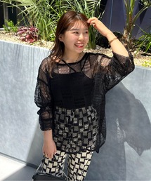 prose verse | パッチワークメッシュプルオーバー(ニット/セーター)