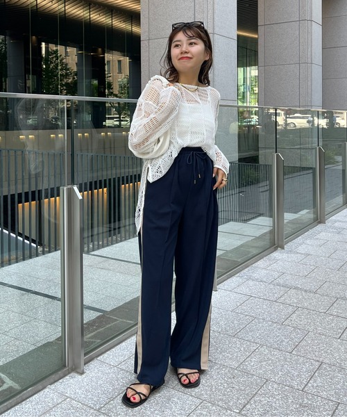 prose verse(プロズヴェール)の「パッチワークメッシュプルオーバー(ニット/セーター・レディース・オフホワイト/ブラック・MEDIUM)」の17枚目の写真