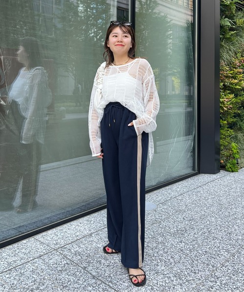 prose verse(プロズヴェール)の「パッチワークメッシュプルオーバー(ニット/セーター・レディース・オフホワイト/ブラック・MEDIUM)」の14枚目の写真