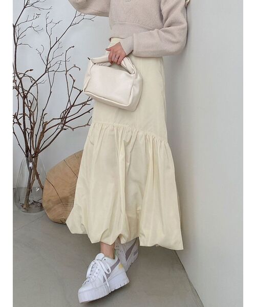 dazzlin（ダズリン）の「ワークベルトバルーンスカート（スカート・レディース・ネイビー/ブラウン/アイボリー・SMALL/MEDIUM）」の2枚目の写真