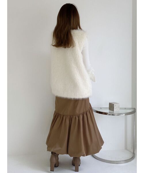 dazzlin（ダズリン）の「ワークベルトバルーンスカート（スカート・レディース・ネイビー/ブラウン/アイボリー・SMALL/MEDIUM）」の5枚目の写真