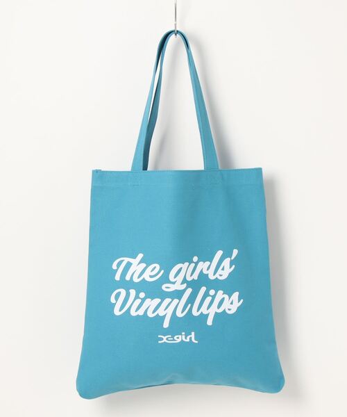 X-girl（エックスガール）の「【X-girl /エックスガール】VINYL LIP FACE CANVAS TOTE BAG（トートバッグ・レディース・ブラック/ホワイト/ブルー・FREE）」の3枚目の写真