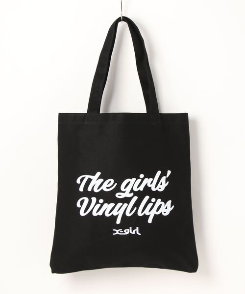 X-girl（エックスガール）の「【X-girl /エックスガール】VINYL LIP FACE CANVAS TOTE BAG（トートバッグ・レディース・ブラック/ホワイト/ブルー・FREE）」の2枚目の写真