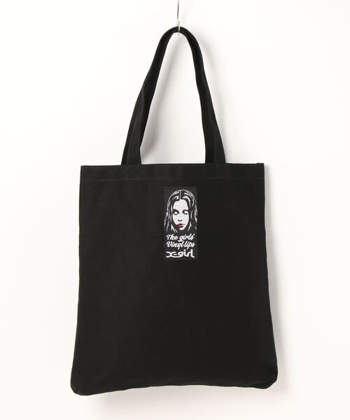 X-girl（エックスガール）の「【X-girl /エックスガール】VINYL LIP FACE CANVAS TOTE BAG（トートバッグ・レディース・ブラック/ホワイト/ブルー・FREE）」の6枚目の写真
