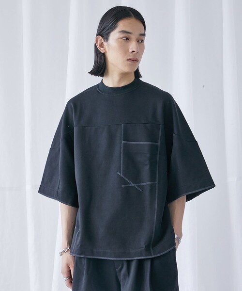 PUBLIC TOKYO(パブリックトウキョウ)の「スーピマスウェットビッグルーズTEE(スウェット・メンズ・ブラック/グレー・1/2)」の2枚目の写真