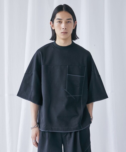 PUBLIC TOKYO(パブリックトウキョウ)の「スーピマスウェットビッグルーズTEE(スウェット・メンズ・ブラック/グレー・1/2)」の10枚目の写真