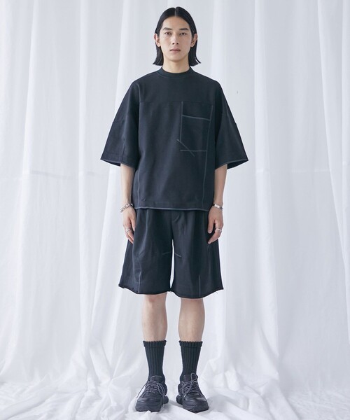 PUBLIC TOKYO(パブリックトウキョウ)の「スーピマスウェットビッグルーズTEE(スウェット・メンズ・ブラック/グレー・1/2)」の13枚目の写真