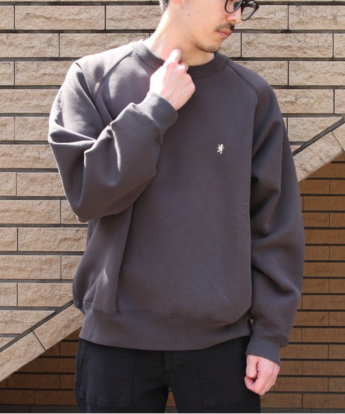 Gymphlex クルーネック トレーナー 14 チャコール GYMPHLEX/ジムフレックス スウィングスリーブクルーネックプルオーバー